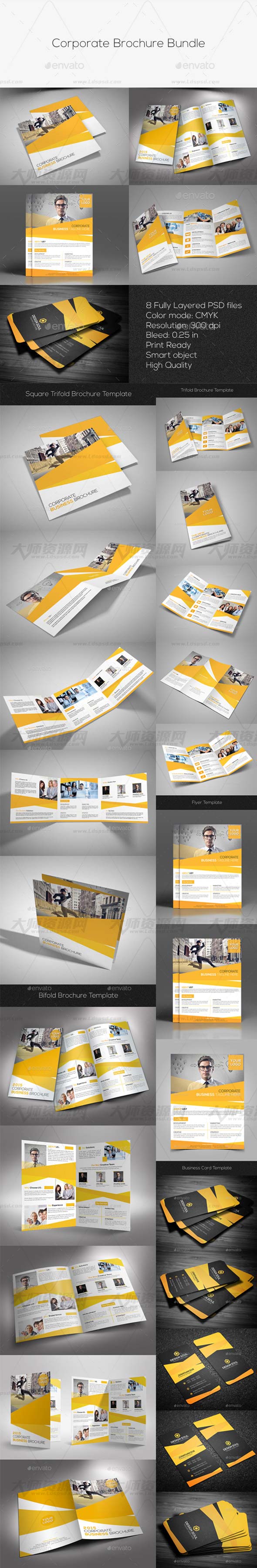 Corporate Brochure Bundle,企业品牌形象识别模板(合集版)